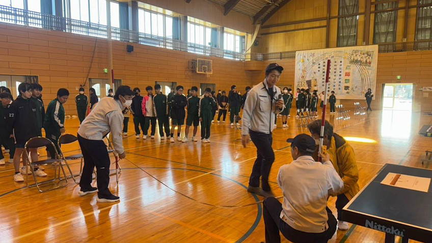 中学校出前授業(ICT測量体験学習)